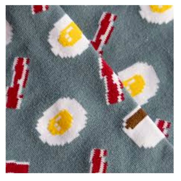 Breakfast Byte Eggs Bacon Coffee Brunch Lovers Socks - Picture 3 of 4